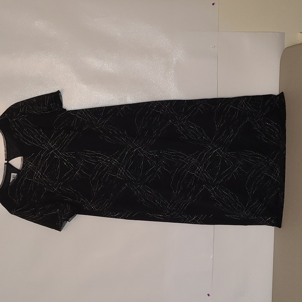 Robbie Bee dress 18W Black with silver and brown design